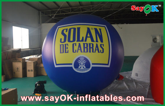 Outdoor 2.5M Inflatable Helium Balloon Blue Zeppelin PVC Pageant Event