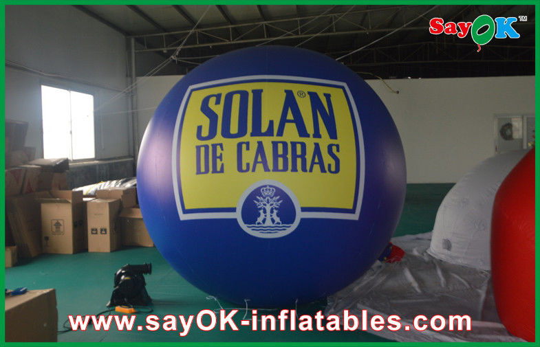 Outdoor 2.5M Inflatable Helium Balloon Blue Zeppelin PVC Pageant Event