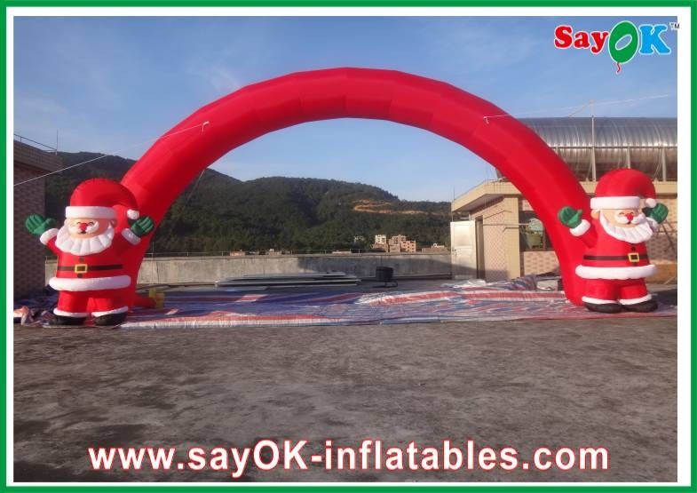 Oxford Cloth Red Christmas Inflatable Arch , Inflatable Christmas Archway