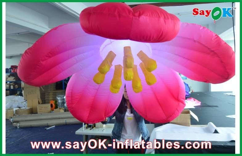 1.5m Diameter Inflatable Lighting Decoration Flower / inflatable Flower Lighting