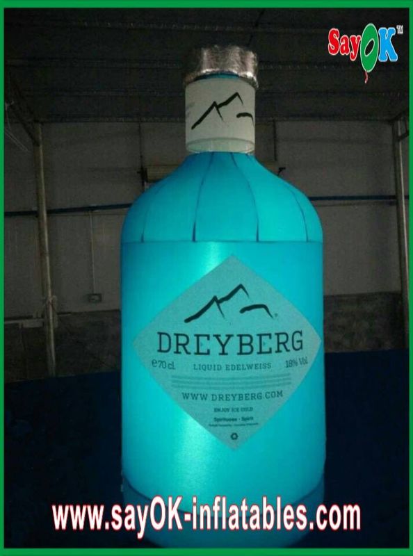 Blue Inflatable Wine Bottle Inflatable Lighting Decoration For Advertising