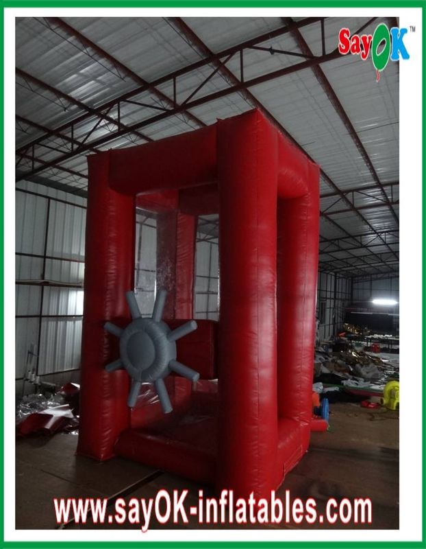 Amusement Park Red Gaint Inflatable Money Booth Cash Machine Catch Money