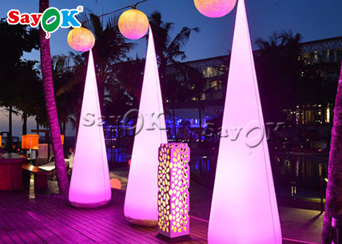 Attractive Inflatable Lighting Decoration / Blow Up Cone For Christmas