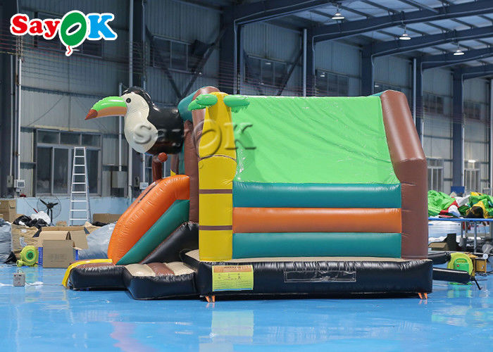 Colorful Tucan Jumping Bouncy Castle Bed Animal Theme Woodpecker Bounce House Slide Combo