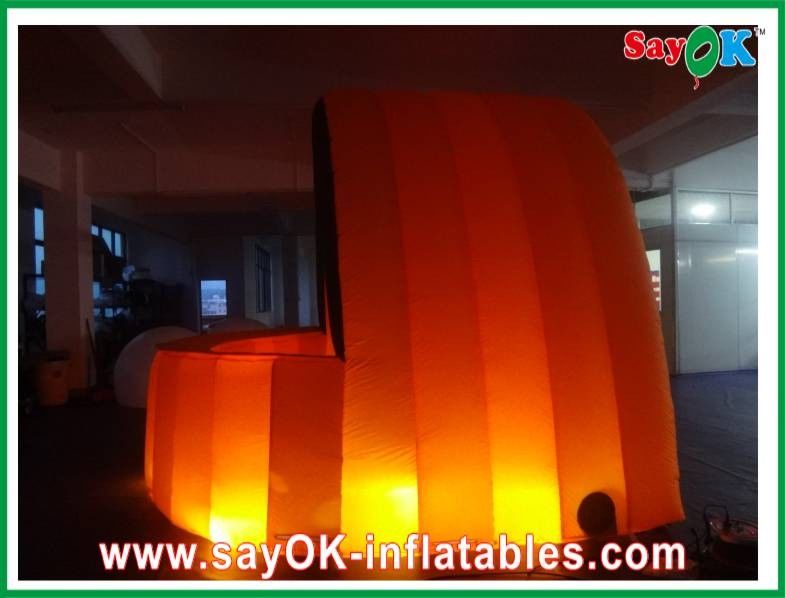Inflatable Advertising Booth Orange Cloth Inflatalbe Bar Airproof  For Pub / Event With Led Lighting