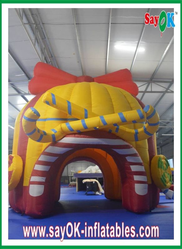 Large Outdoor Orange Inflatable Tunnel Tent Customed Red Inflaltable Candy House ,  Oxford Cloth Water-Proof Tent