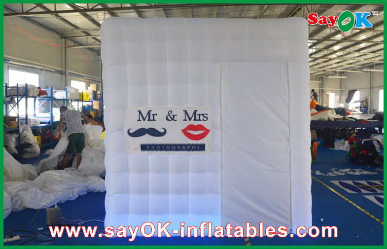 Wedding Photo Booth Hire 2.5 X 2.5 X 2.5m Inflatable Photobooth Cube Shape With Custom Logo