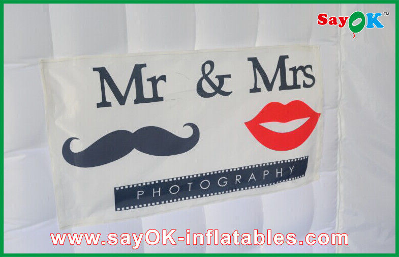 Wedding Photo Booth Hire 2.5 X 2.5 X 2.5m Inflatable Photobooth Cube Shape With Custom Logo