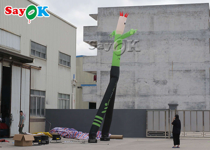 Dancing Inflatable Man 8m 24ft Green Mini Hand Shaking Inflatable Air Dancer Man With Two Legs
