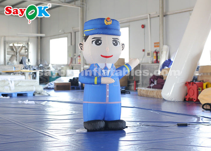 Advertising Inflatable 1.5m Height Inflatable Cartoon Characters Police Model For Advertiement