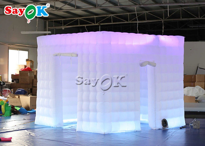 Wedding Party 3x3x2.4mH  Inflatable Cube Photo Booth With LED Lights