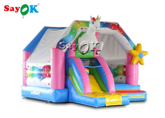 Παιδιά εξωτερικού PVC Rainbow Unicorn Inflatable Bouncy Castle