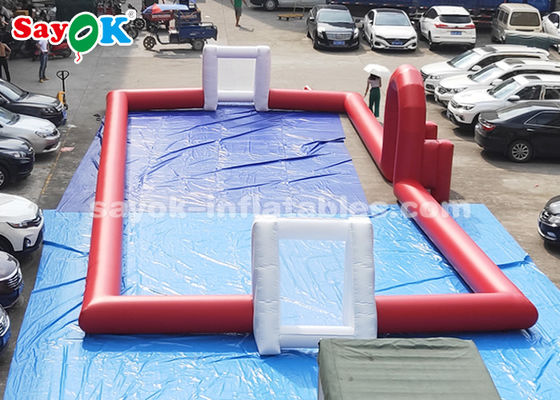 20*8m Κόκκινη πλακέτα PVC Πνευματώδη αθλητικά παιχνίδια Εξωτερικό ποδοσφαιρικό πεδίο