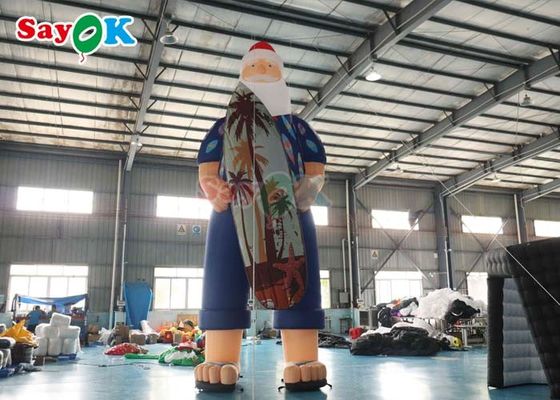 Χαβανέζικο χριστουγεννιάτικο διακοσμητικό μοντέλο φουσκωτός Άγιος Βασίλης στην παραλία Μέγεθος 7.6m