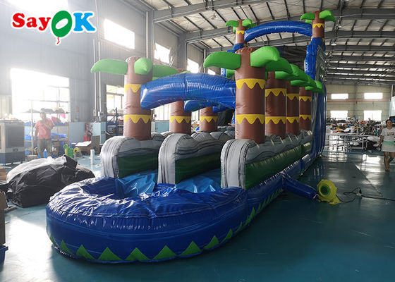 Γίγαντα Bouncy Slide OEM Αστείο Blow Up Palm Tree Water Slide Πυροβόλα Jumpers Πυροβόλο Bounce House με Slide