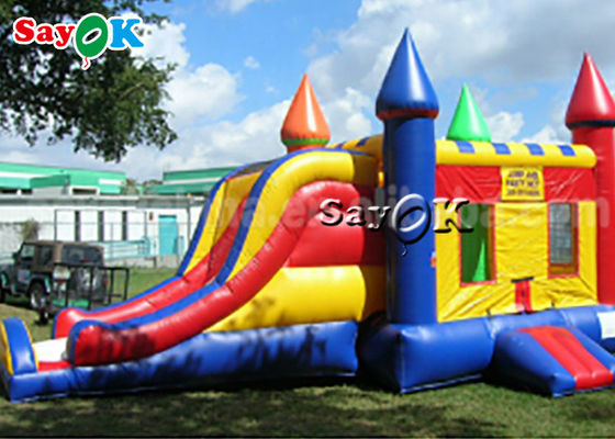 6*4m Pvc Air Jumping Bouncing Castles With Slide Εμπορικός φουσκωτός μπάτσος για παιδί